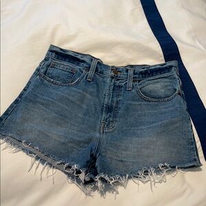 Madewell Blue Jean Shorts Distressed High-Waisted
